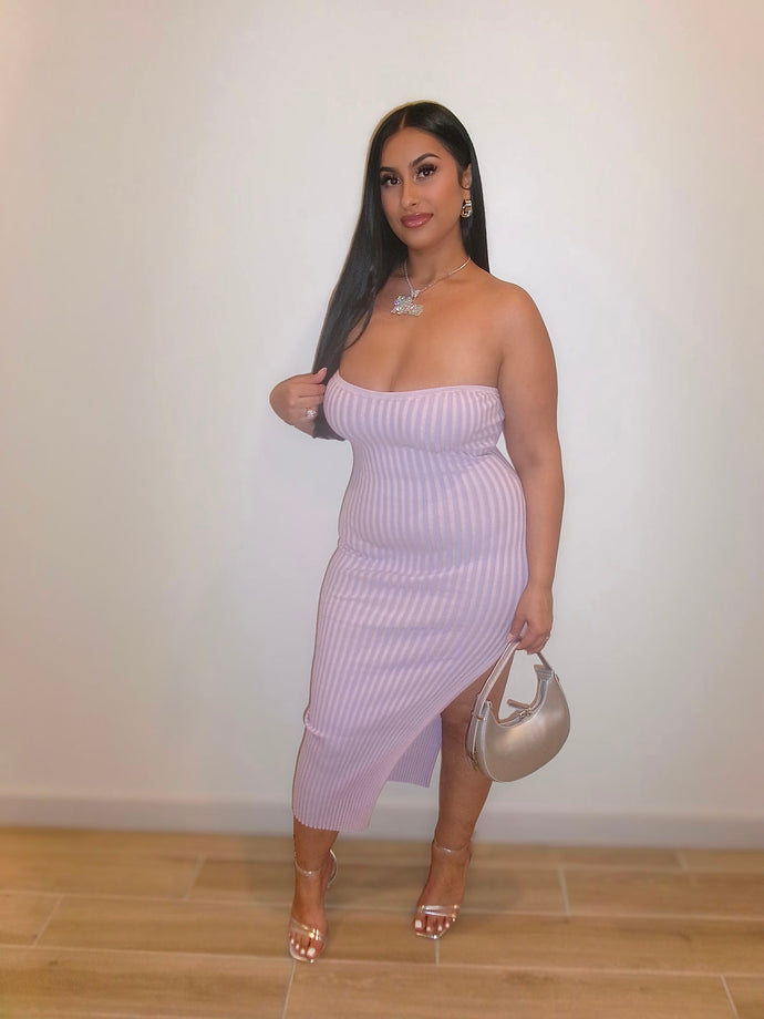 Periwinkle Midi Strapless Dress